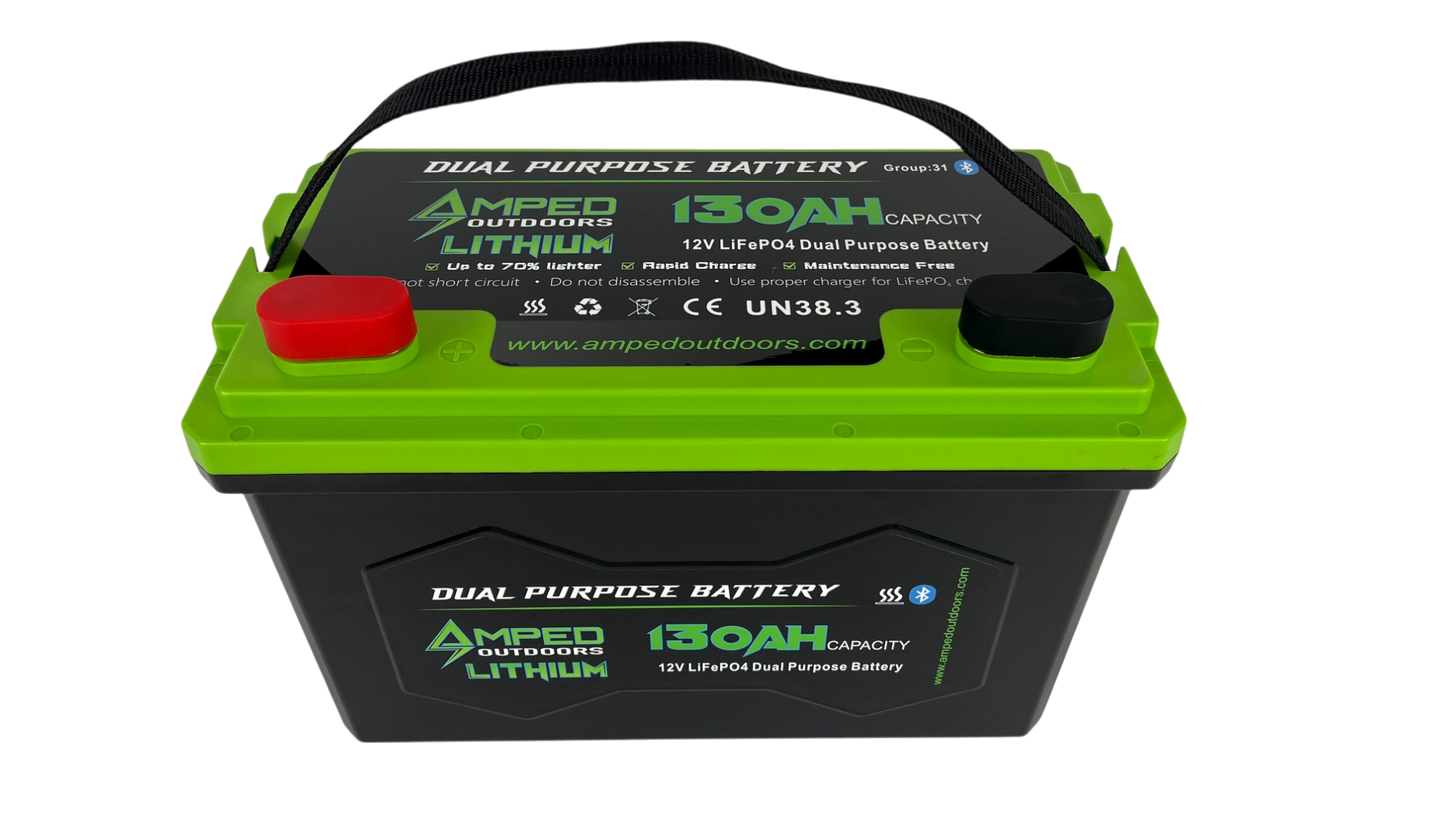 130Ah Dual Purpose Lithium Battery (Cranking) 12.8V - Bluetooth - IP67 Waterproof - Heated